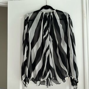 Zebra print Dolce and Gabbana silk belted front blouse size 38
